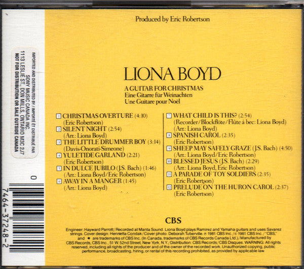 Liona Boyd : A Guitar For Christmas (CD, Album)