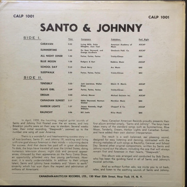 Santo & Johnny : Santo & Johnny (LP, Album, RP)