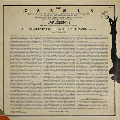 Georges Bizet, The Philadelphia Orchestra, Eugene Ormandy : Carmen Suites / L'Arlésienne Suite No. 2 (LP, Album)