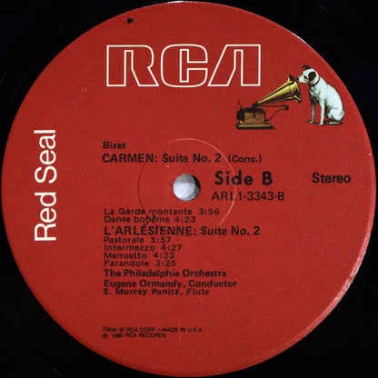 Georges Bizet, The Philadelphia Orchestra, Eugene Ormandy : Carmen Suites / L'Arlésienne Suite No. 2 (LP, Album)