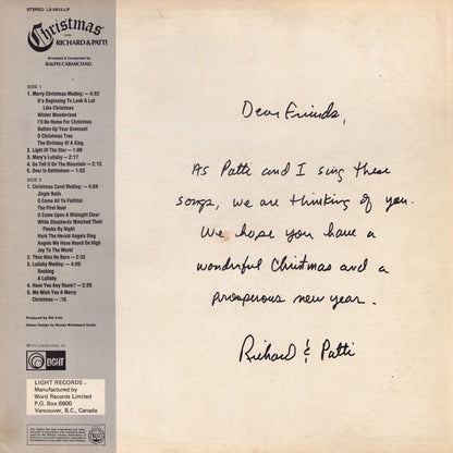 Richard & Patti Roberts : Christmas With Richard And Patti (LP, Album)