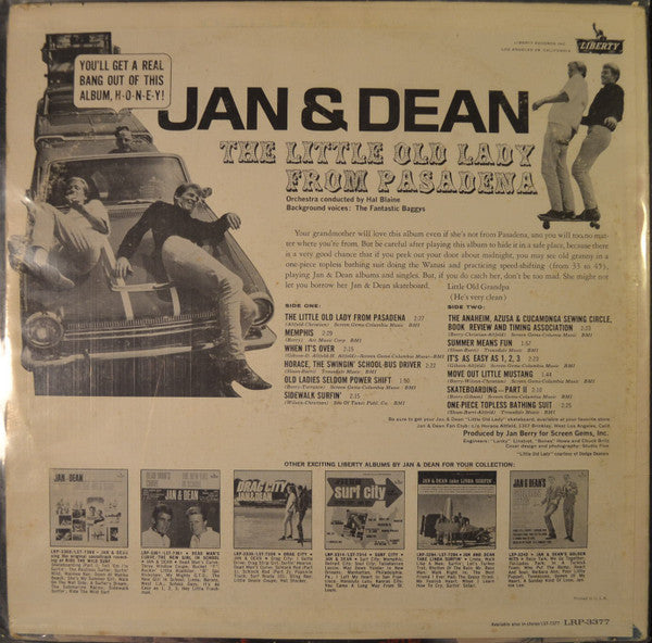 Jan & Dean : The Little Old Lady From Pasadena (LP, Album, Mono)
