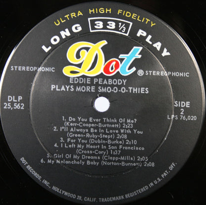 Eddie Peabody : Plays More Smo-o-othies  (LP, Album, Ind)