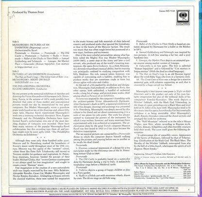Modest Mussorgsky — The Philadelphia Orchestra, Eugene Ormandy : Pictures At An Exhibition - Night On Bald Mountain (LP, Album, Ter)