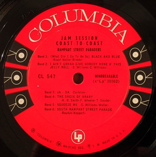 Eddie Condon And His All-Stars / The Rampart Street Paraders : Jam Session Coast-To-Coast (LP, Album, Mono, Six)