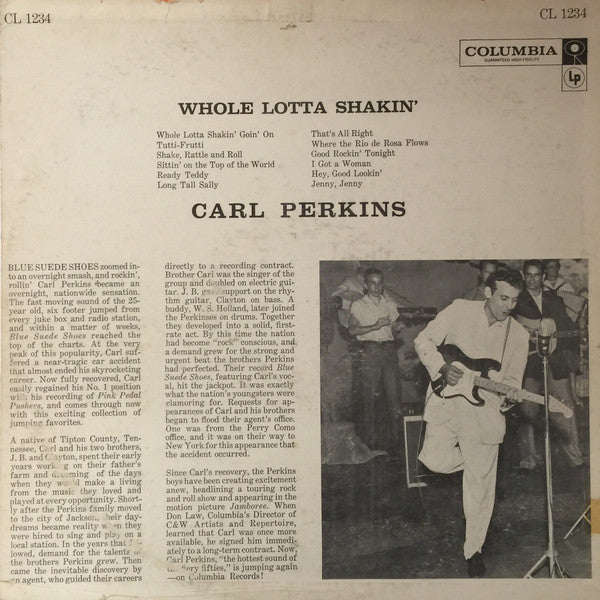 Carl Perkins : Whole Lotta Shakin' (LP, Album, Mono, Promo)