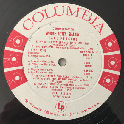 Carl Perkins : Whole Lotta Shakin' (LP, Album, Mono, Promo)