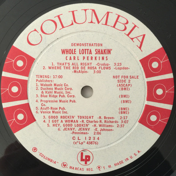 Carl Perkins : Whole Lotta Shakin' (LP, Album, Mono, Promo)
