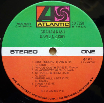 Crosby & Nash : Graham Nash / David Crosby (LP, Album, Club, Tri)