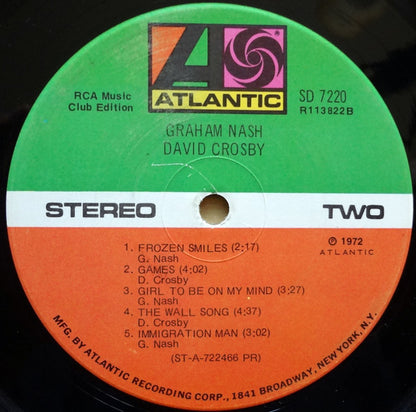 Crosby & Nash : Graham Nash / David Crosby (LP, Album, Club, Tri)