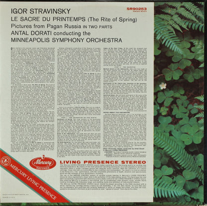 Igor Stravinsky, Antal Dorati, Minneapolis Symphony Orchestra : Le Sacre Du Printemps (LP, Album)