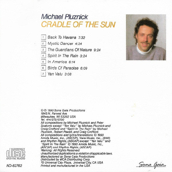 Michael Pluznick : Cradle Of The Sun (CD, Album)