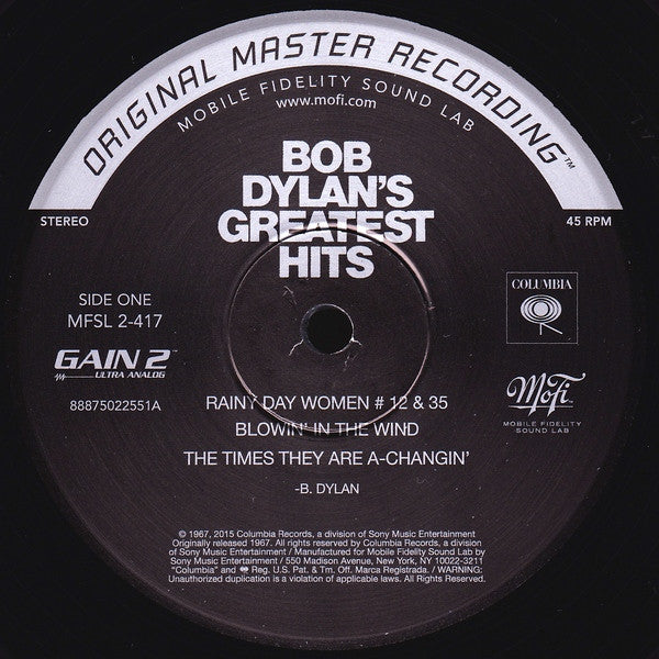 Bob Dylan : Bob Dylan's Greatest Hits (2x12", Comp, Ltd, Num, RE, RM, 180)