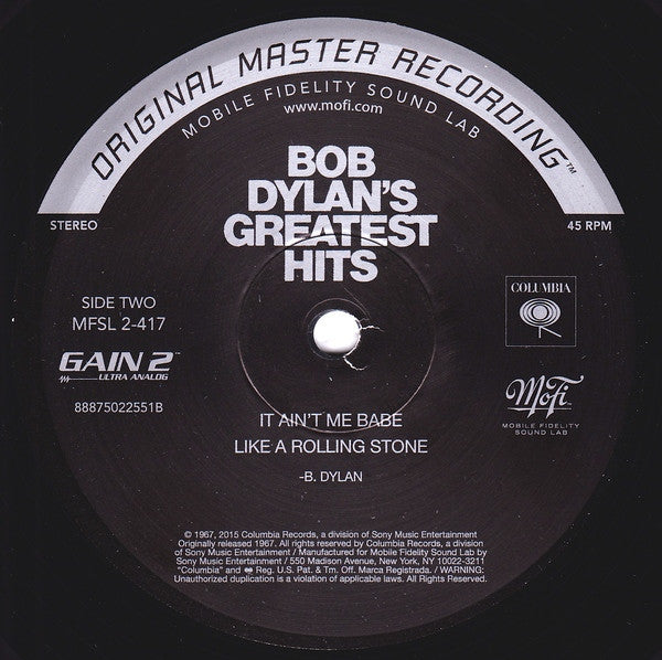 Bob Dylan : Bob Dylan's Greatest Hits (2x12", Comp, Ltd, Num, RE, RM, 180)