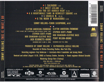 Sonny Rollins : This Is What I Do (CD, Album)