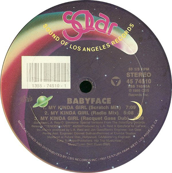Babyface : My Kinda Girl (Special 12" Dance Mixes - Extended Play) (12", EP)