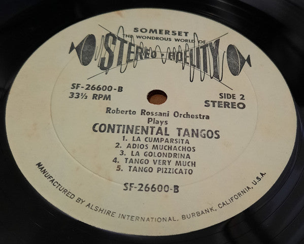 Roberto Rossani And His Orchestra : Continental Tango (LP, Album)