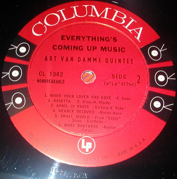 The Art Van Damme Quintet : Everything's Coming Up Music (LP, Mono)