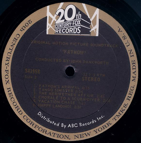 John Dankworth : Fathom (Original Motion Picture Soundtrack Album) (LP, Album)