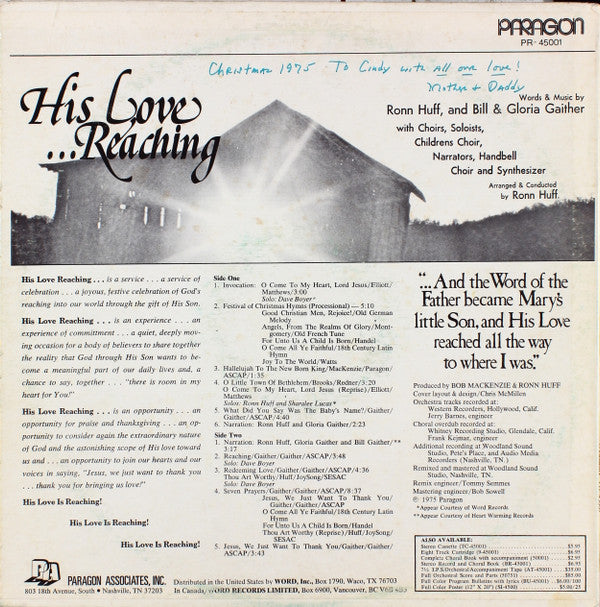 Ronn Huff : His Love... Reaching (LP, Album)