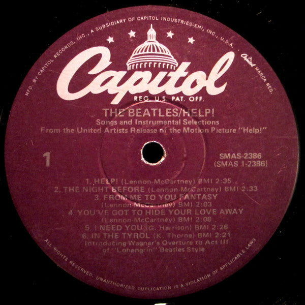 The Beatles : Help! (Original Motion Picture Soundtrack) (LP, Album, RE, Pur)