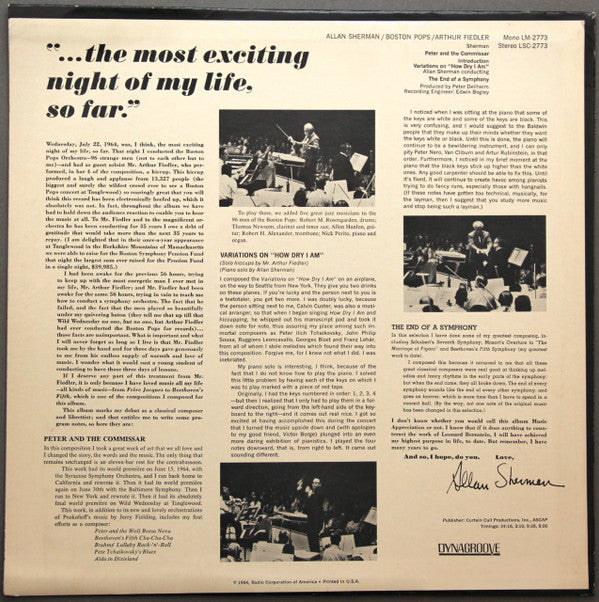 Allan Sherman, Arthur Fiedler Conducting The Boston Pops Orchestra : Peter And The Commissar (LP, Mono, Roc)