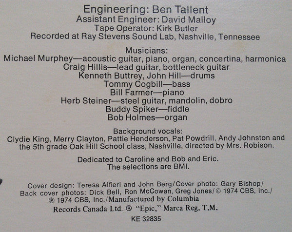 Michael Martin Murphey : Michael Murphey (LP, Album)