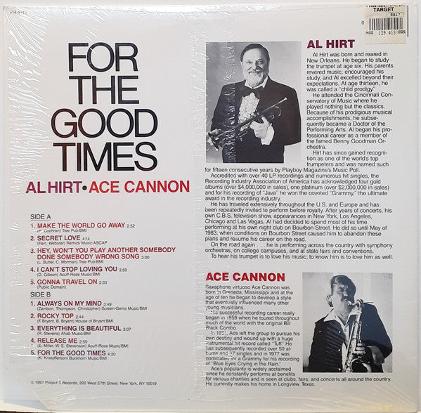 Ace Cannon, Al Hirt : For The Good Times (LP, Album, Dig)