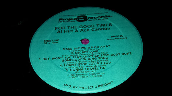 Ace Cannon, Al Hirt : For The Good Times (LP, Album, Dig)