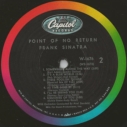 Frank Sinatra : Point Of No Return (LP, Album, Mono, Scr)