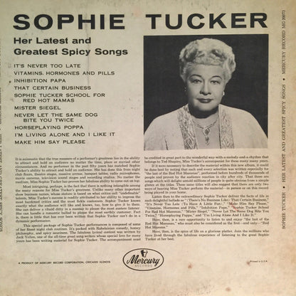 Sophie Tucker : Her Latest And Greatest Spicy Songs (LP, Mono, Ind)