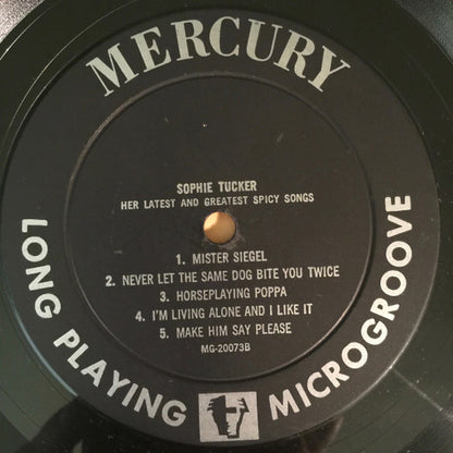 Sophie Tucker : Her Latest And Greatest Spicy Songs (LP, Mono, Ind)