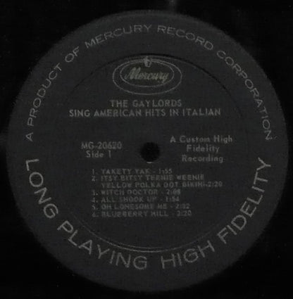 The Gaylords : The Gaylords Sing American Hits In Italian (LP, Album, Mono)