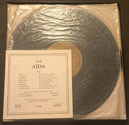 Giuseppe Verdi  /  Beniamino Gigli, Gino Bechi, Maria Caniglia, Ebe Stignani, Italo Tajo, Maria Huder, Tancredi Pasero, Adelio Zagonara, Tullio Serafin : Aida (4xLP)