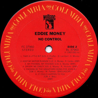 Eddie Money : No Control (LP, Album, Ter)