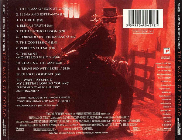 James Horner : The Mask Of Zorro (Music From The Motion Picture) (CD, Album)
