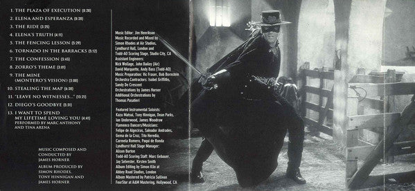 James Horner : The Mask Of Zorro (Music From The Motion Picture) (CD, Album)