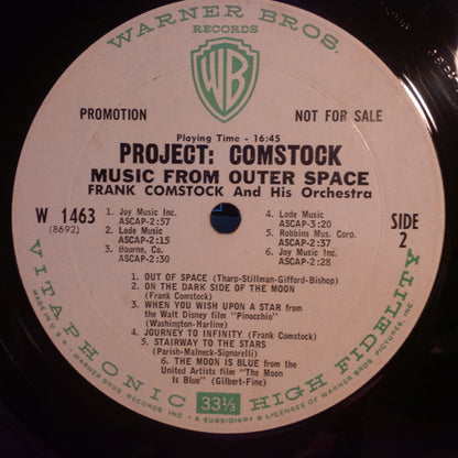 Frank Comstock : Music From Outer Space (LP, Album, Promo)