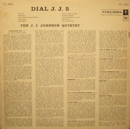The J.J. Johnson Quintet : Dial J.J. 5 (LP, Album, Mono)