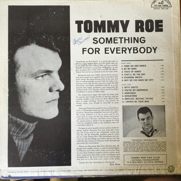 Tommy Roe : Something For Everybody (LP, Album, Mono)