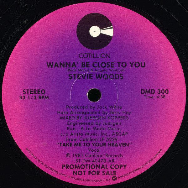 Stevie Woods : Wanna' Be Close To You (12", Promo)