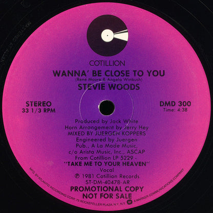 Stevie Woods : Wanna' Be Close To You (12", Promo)