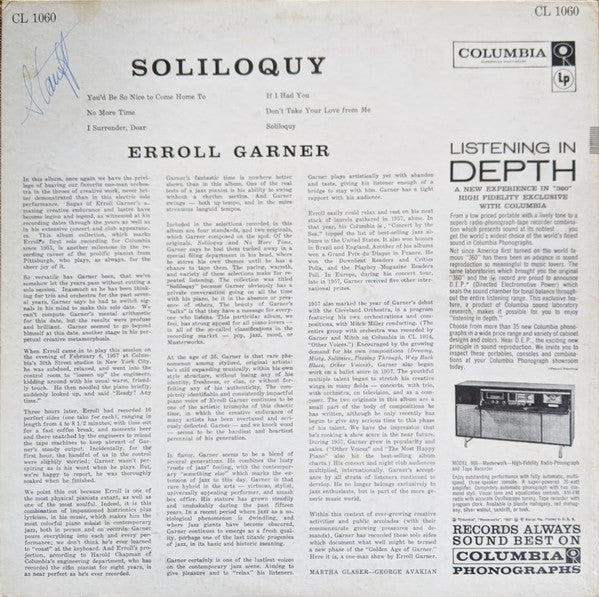 Erroll Garner : Soliloquy (LP, Album, Mono)