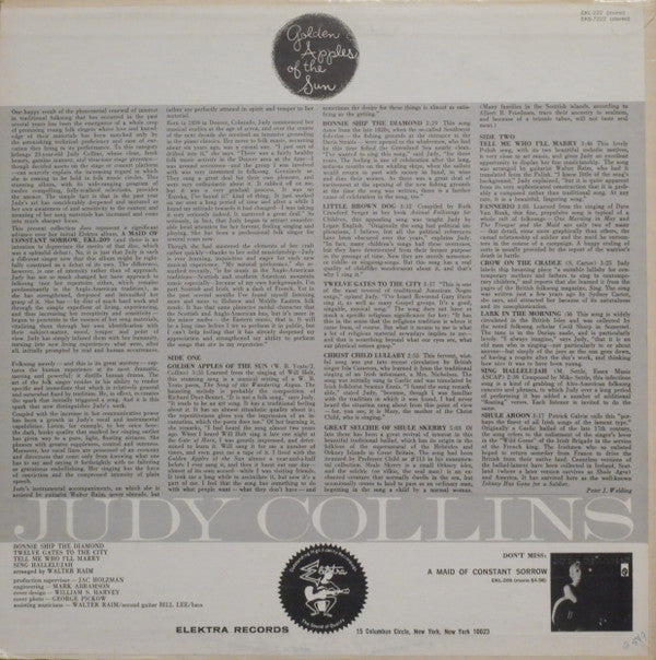 Judy Collins : Golden Apples Of The Sun (LP, Album, RP)