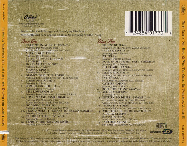 Nitty Gritty Dirt Band : Will The Circle Be Unbroken, Volume III (CD + CD, Enh + Album)