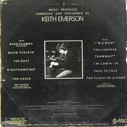 Keith Emerson : Nighthawks (Original Soundtrack) (LP, Album, Die)