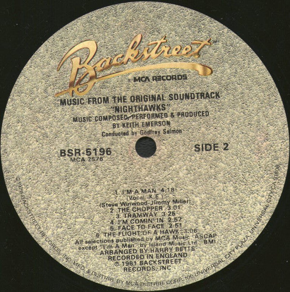 Keith Emerson : Nighthawks (Original Soundtrack) (LP, Album, Die)