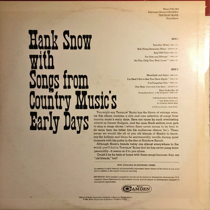 Hank Snow : Travelin' Blues (LP, Album)