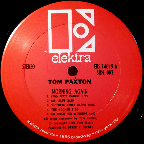 Tom Paxton : Morning Again (LP, Album, RP)