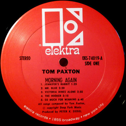 Tom Paxton : Morning Again (LP, Album, RP)